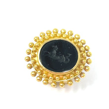 Load image into Gallery viewer, 19K Elizabeth Locke Black Intaglio Earrings