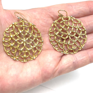 14K Diamond Flower Lace Earrings