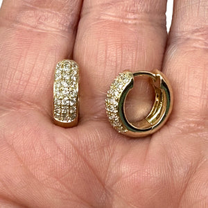 14K Diamond Huggie Earrings