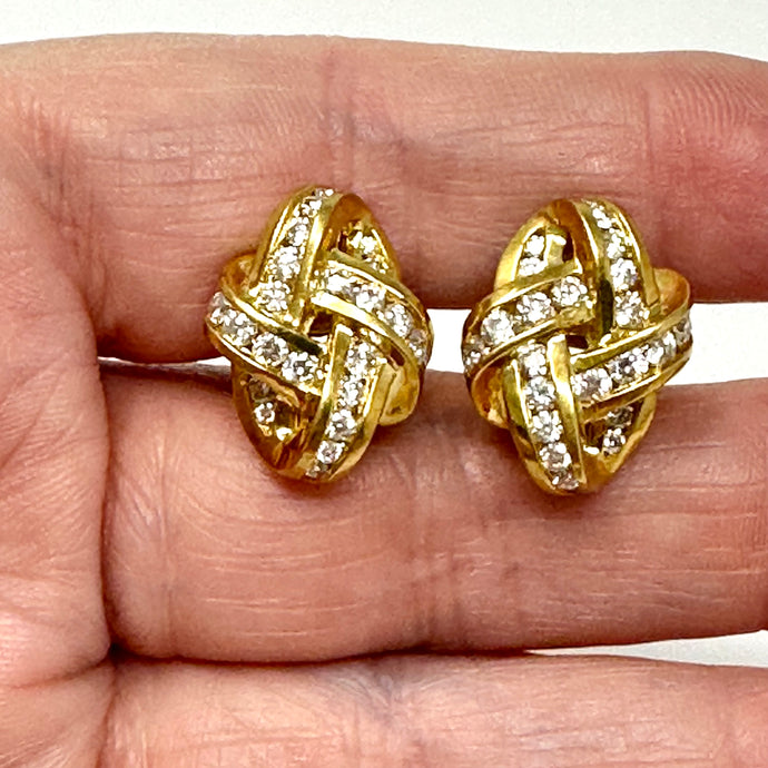 18K Charles Krypell Diamond Earrings