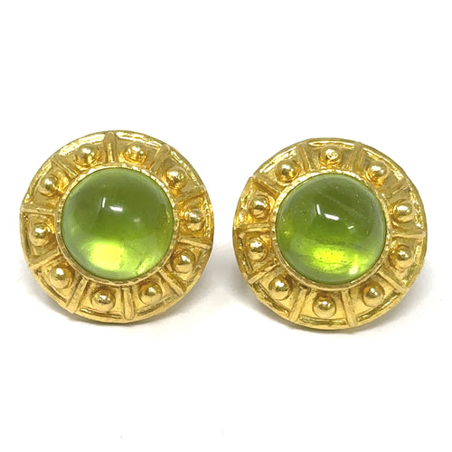 19k Elizabeth Locke Peridot Earrings