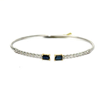 Load image into Gallery viewer, 14K Sapphire And Diamond Flex Bangle