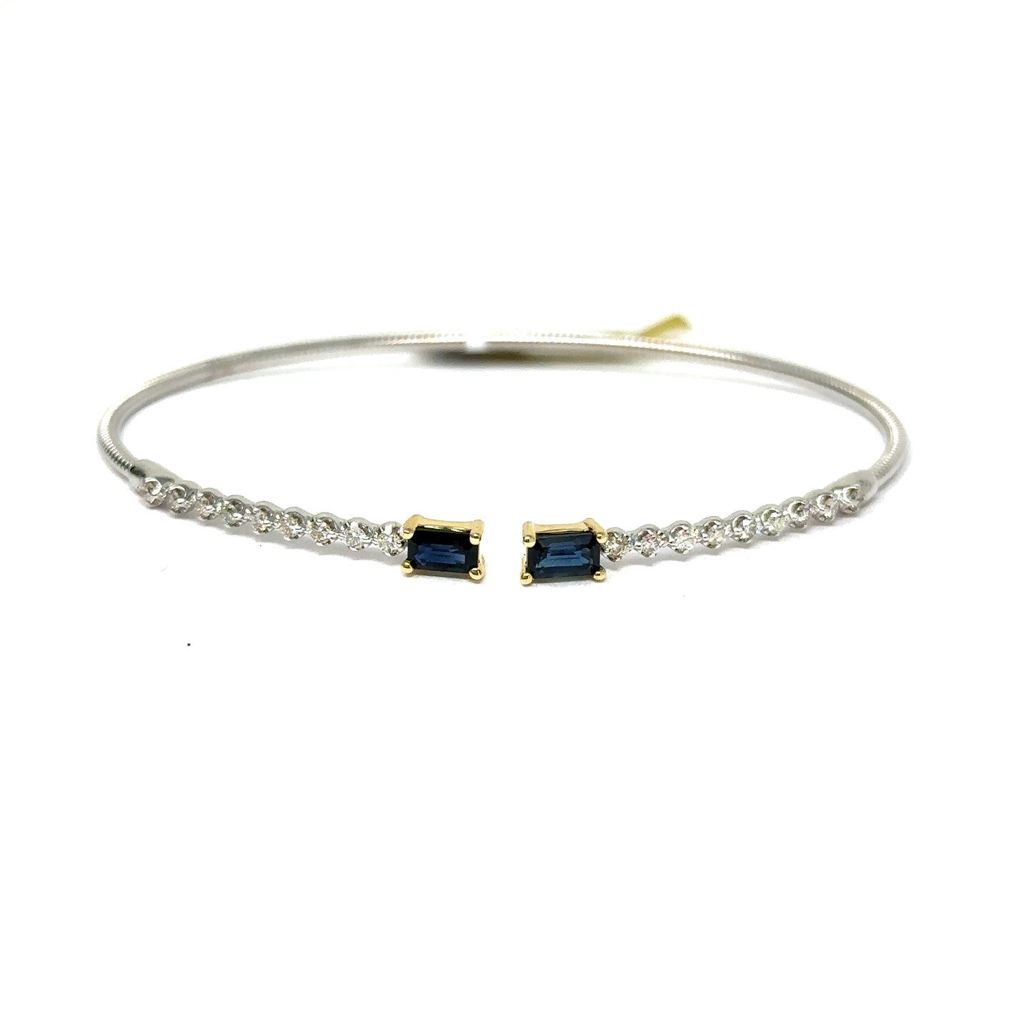 14K Sapphire And Diamond Flex Bangle