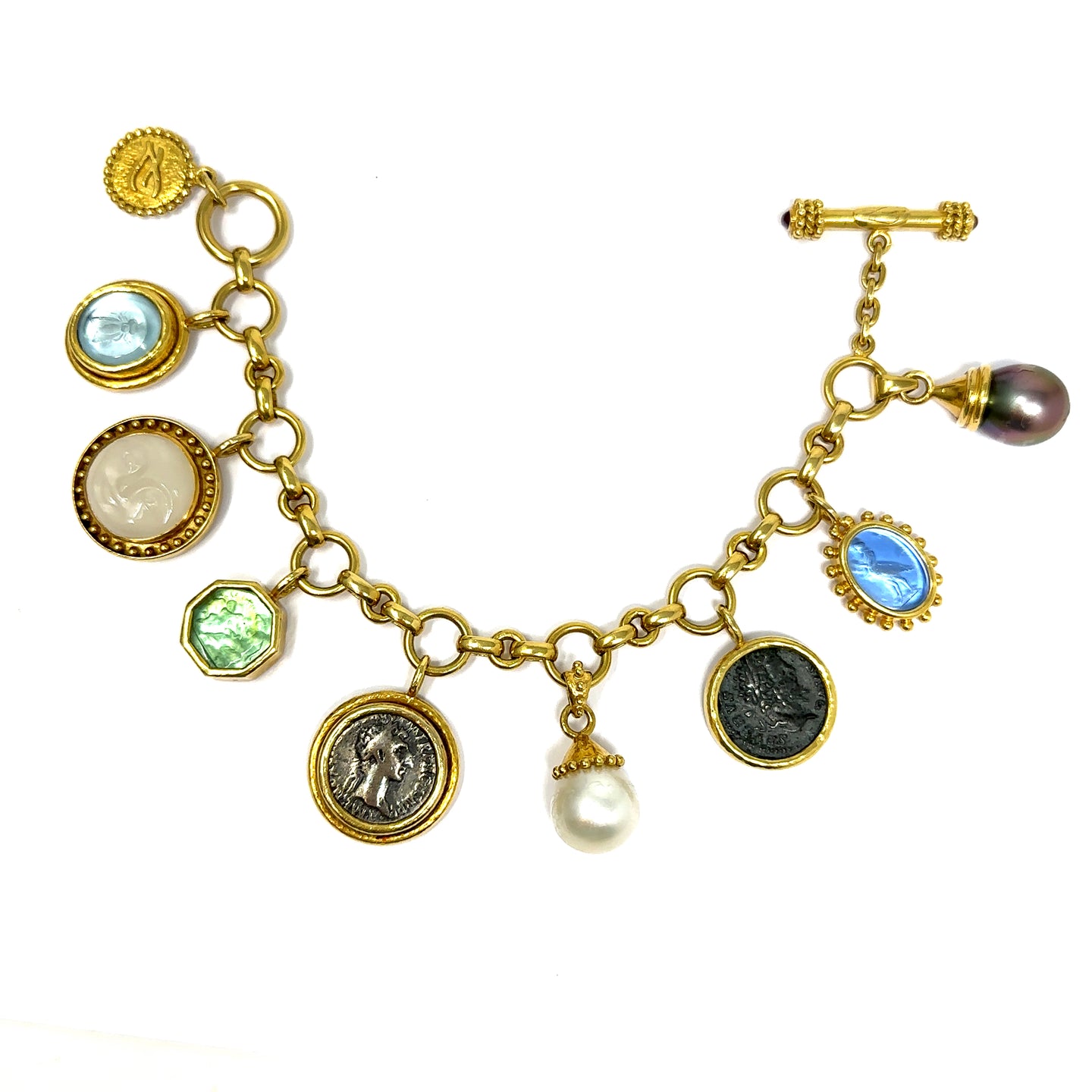 19K Elizabeth Locke Charm Bracelet