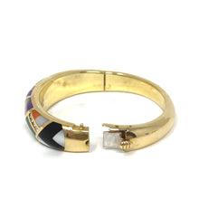 Load image into Gallery viewer, 14K Asch Grossbardt Multi Stone And Diamond Bangle Bracelet