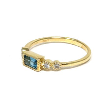 Load image into Gallery viewer, 10K Blue Topaz Diamond Ring