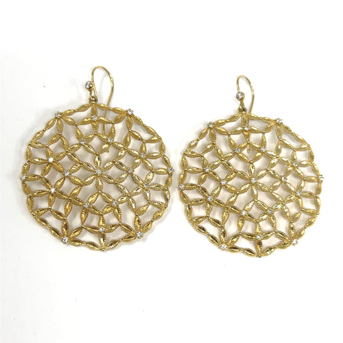 14K Diamond Flower Lace Earrings