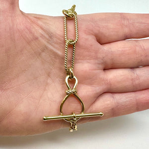 14K Italian Toggle Paperclip Bracelet