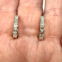 Load image into Gallery viewer, 18k Emerald Cut Inside Out Huggies