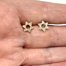 Load image into Gallery viewer, 14k Diamond Star Stud Earrings