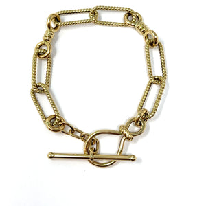 14K Italian Toggle Paperclip Bracelet