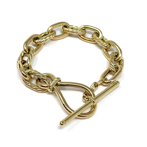 14K Italian Link Toggle Bracelet