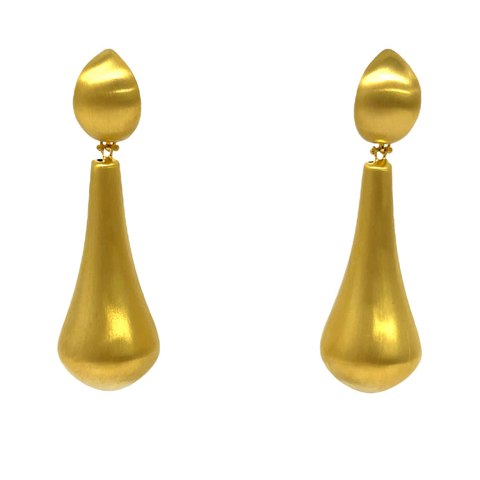 14K Brushed Dangle Italian Earrings