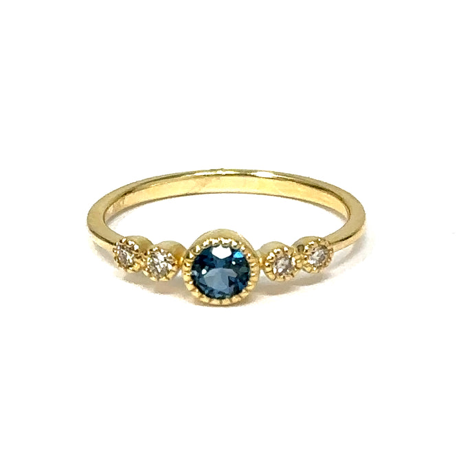 10K London Blue Topaz And Diamond Ring