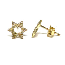 Load image into Gallery viewer, 14k Diamond Star Stud Earrings