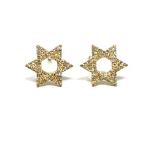 Load image into Gallery viewer, 14k Diamond Star Stud Earrings