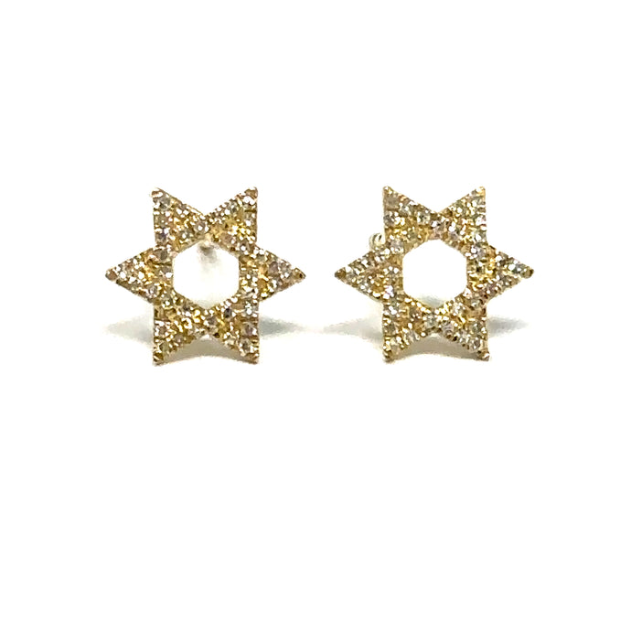 14k Diamond Star Stud Earrings