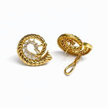Load image into Gallery viewer, 14K Diamond Spiral Earrings