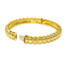 Load image into Gallery viewer, 18K Ribbed Italian Bangle Bracelet