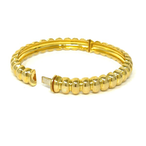 18K Ribbed Italian Bangle Bracelet