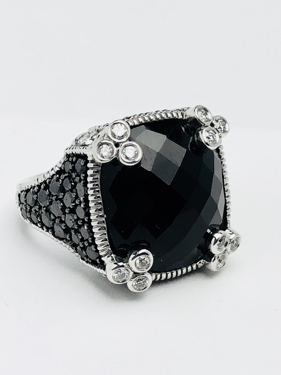 Judith Ripka 18k Onyx And Diamond Monaco Ring – Jewel Envy