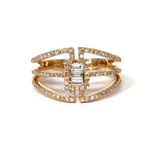 Load image into Gallery viewer, 10K Rose Gold Diamond Trendy Ring