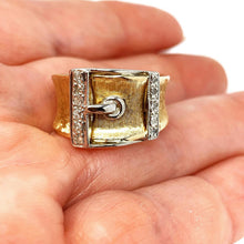 Load image into Gallery viewer, 14K Vintage Diamond Buckle Ring