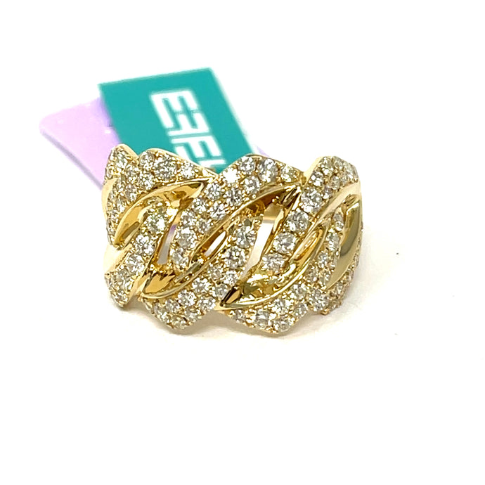 14K EFFY Diamond Cuban Ring