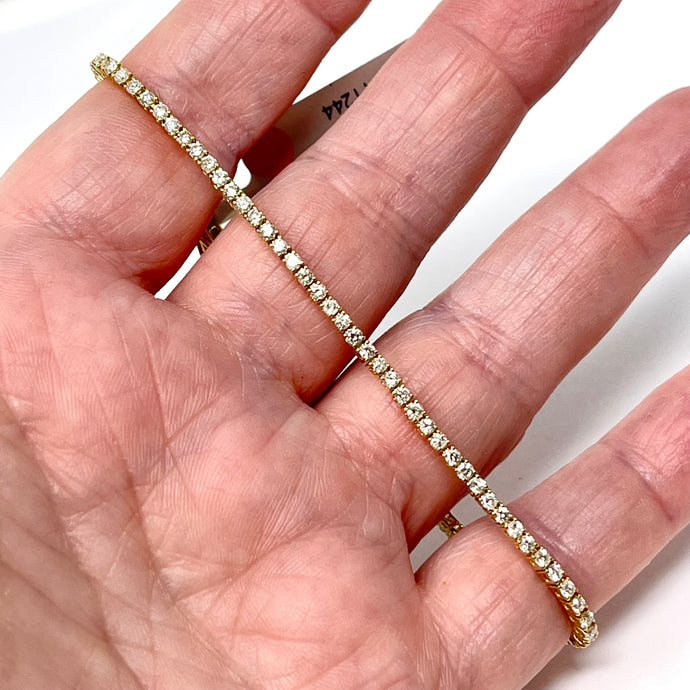 14K Dainty 2 Carat Diamond Tennis Bracelet