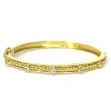 Load image into Gallery viewer, 14K Bezel Set Diamond Bangle