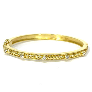 14K Bezel Set Diamond Bangle