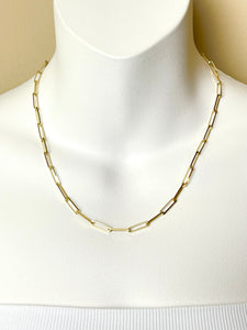 14K Medium Paper Clip Necklace