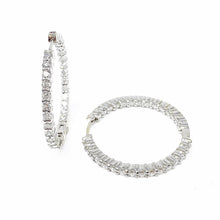 Load image into Gallery viewer, 18K Roberto Coin 2.84 Tcw Diamond Inside Out Hoop Earrings MSRP $6980