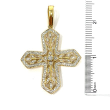 Load image into Gallery viewer, 14K Diamond Cross Pendant/Enhancer