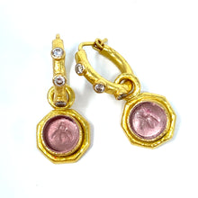 Load image into Gallery viewer, 19K Elizabeth Locke Big Baby Hammered Hoops With Diamonds