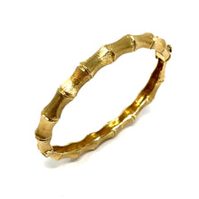 Load image into Gallery viewer, 14K Yellow Gold Bamboo Motif Bangle Bracelet