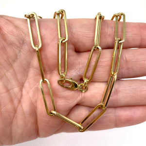 14K Large Paper Clip Necklace