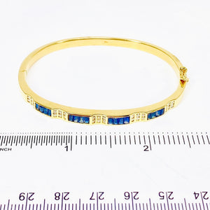 18k Sapphire And Diamond Bangle