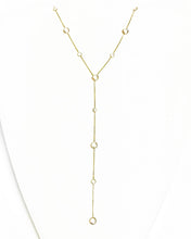 Load image into Gallery viewer, 14k Gold White Sapphire and Topaz Lariat Necklace