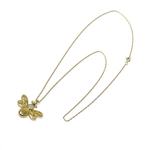 14k Diamond Bee Necklace