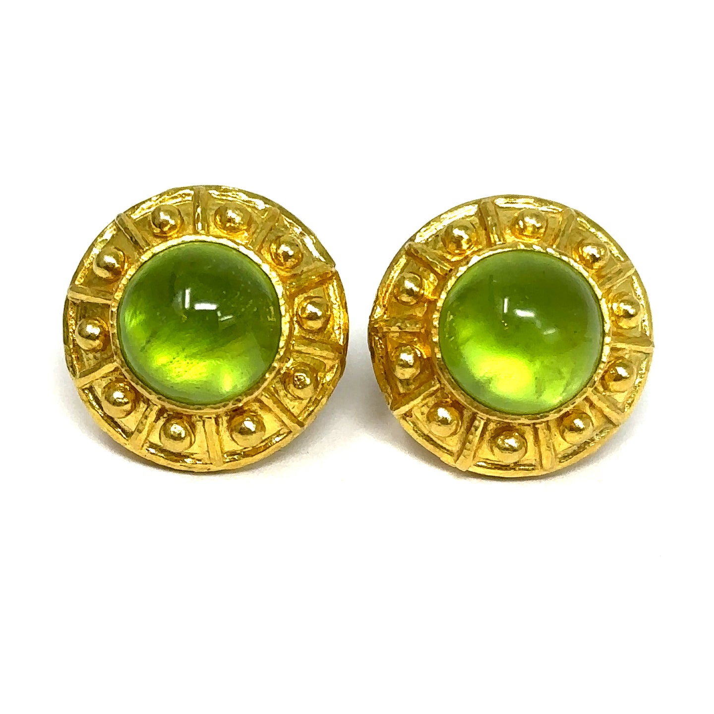 19K Elizabeth Locke Peridot Earrings