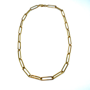 14K Large Paper Clip Necklace