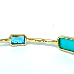 18K Ippolita Rock Candy Gelato 8 Stone Bangle MSRP $3295