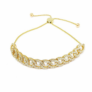 10K Three Carat Diamond Pave Cuban Bracelet