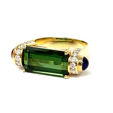 Load image into Gallery viewer, 14K Tourmaline, Amethyst, Citrine And Diamond Ring