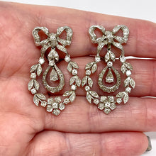 Load image into Gallery viewer, 14K Estate Bow Dangle Diamond Earrings