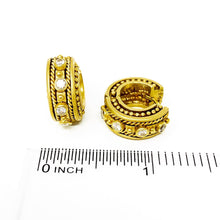 Load image into Gallery viewer, 14K Designer Style Diamond Huggie Earrings