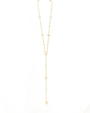 Load image into Gallery viewer, 14k Gold White Sapphire and Topaz Lariat Necklace