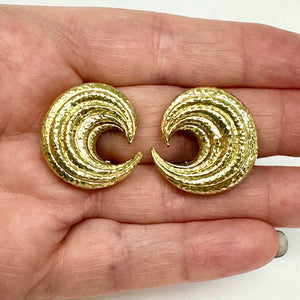 18K David Webb Concentric Crescent Earrings