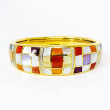 Load image into Gallery viewer, 14K Asch Grossbardt Diamond Inlay Bangle